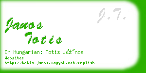 janos totis business card